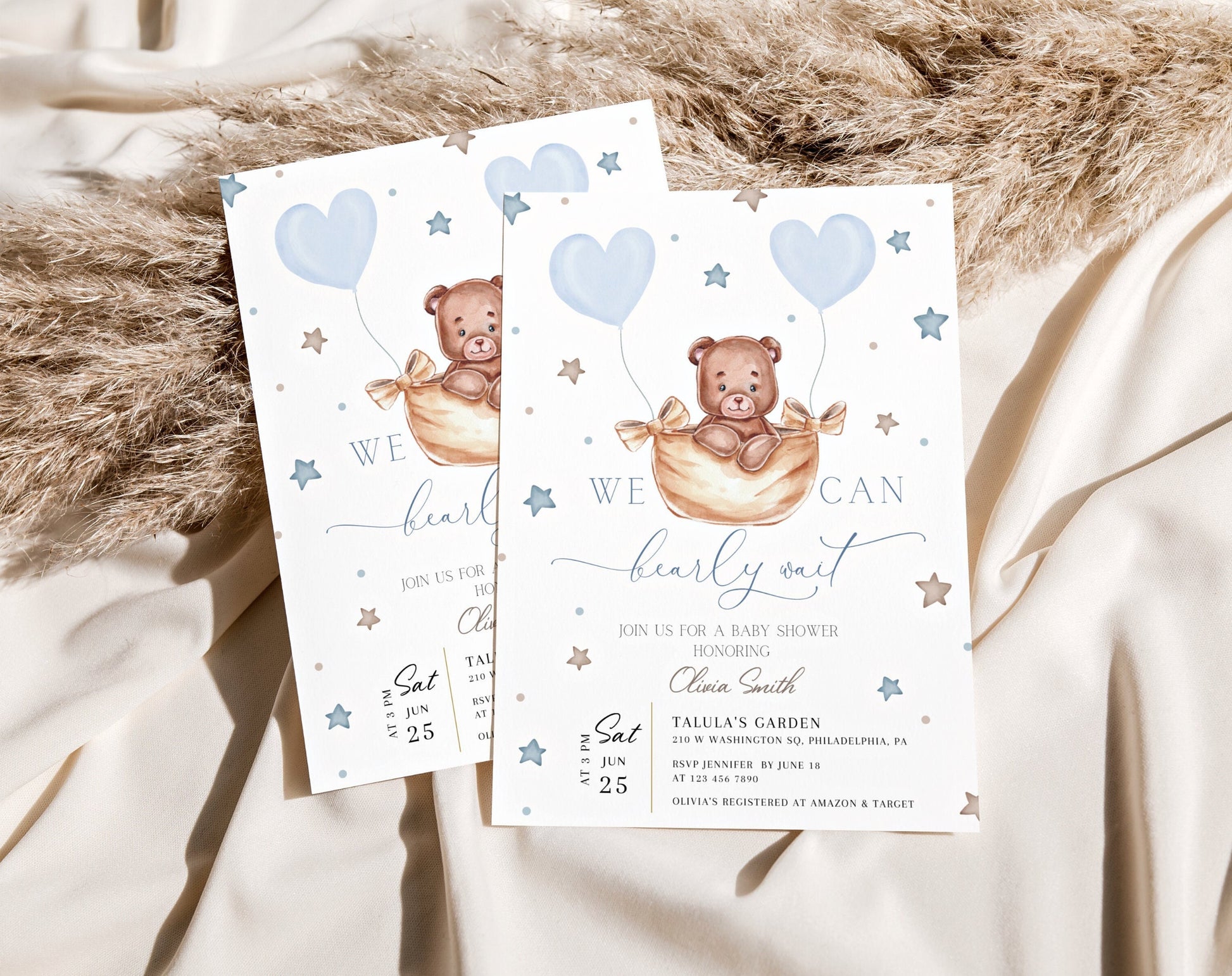 We Can Bearly Wait Baby Shower Invitation for baby shower guests and party details