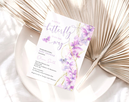 Butterfly Baby Shower Invitation for baby shower guests and party details
