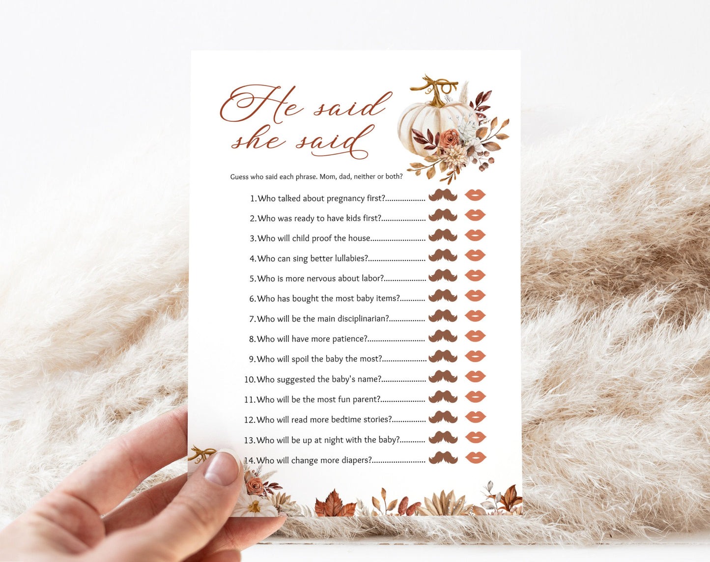 Editable Canva mom or dad game to download and print