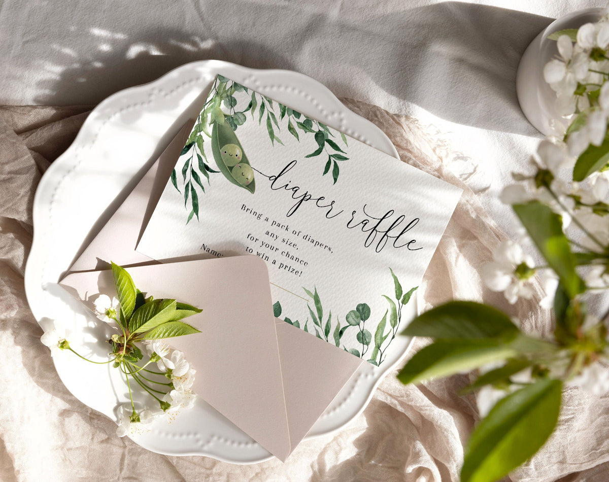 Editable Canva diaper raffle templates to print or send with invitations