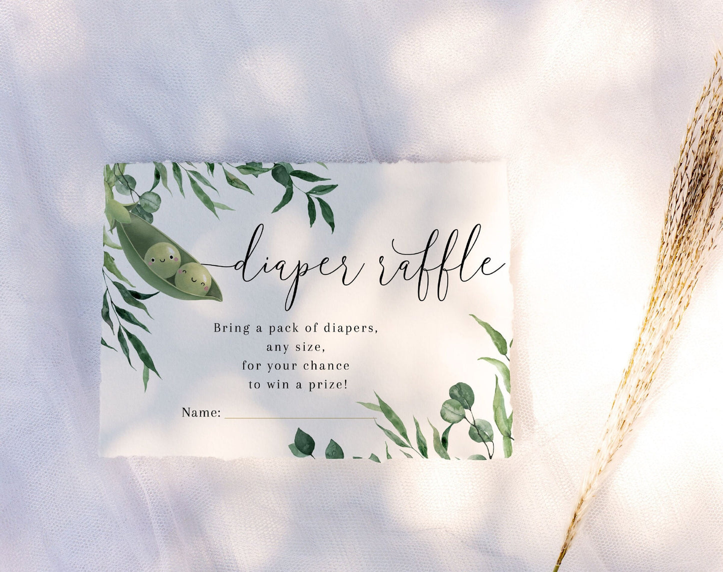 Baby Shower diaper raffle ticket for prize entries and diaper gifts