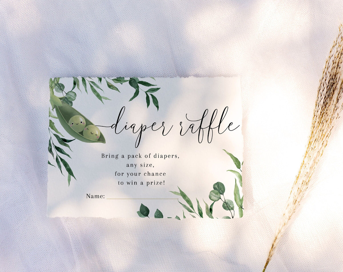 Baby Shower diaper raffle ticket for prize entries and diaper gifts