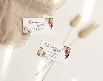 Little Pumpkin baby shower invitation with diaper raffle and Books for Baby cards