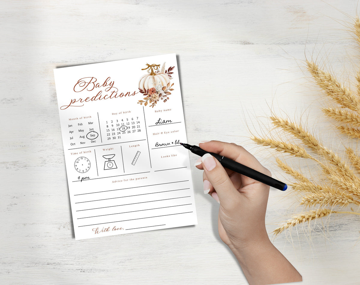 floral and boho advice and wishes cards template for a personalized baby shower