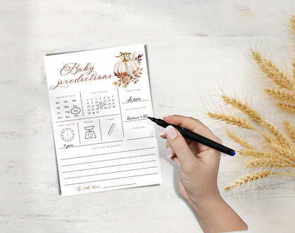floral and boho advice and wishes cards template for a personalized baby shower