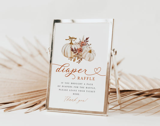 Baby Shower diaper raffle ticket for prize entries and diaper gifts
