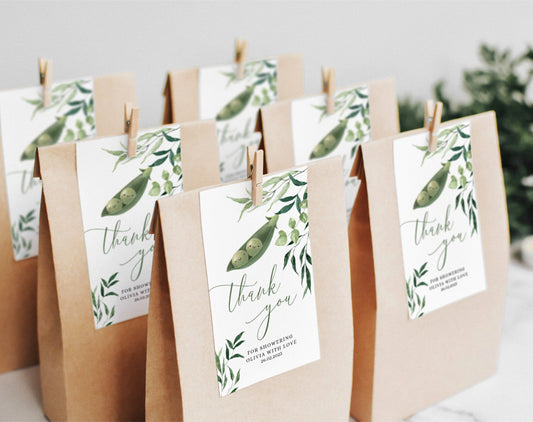twin and green baby shower favor tag template for printable party favors