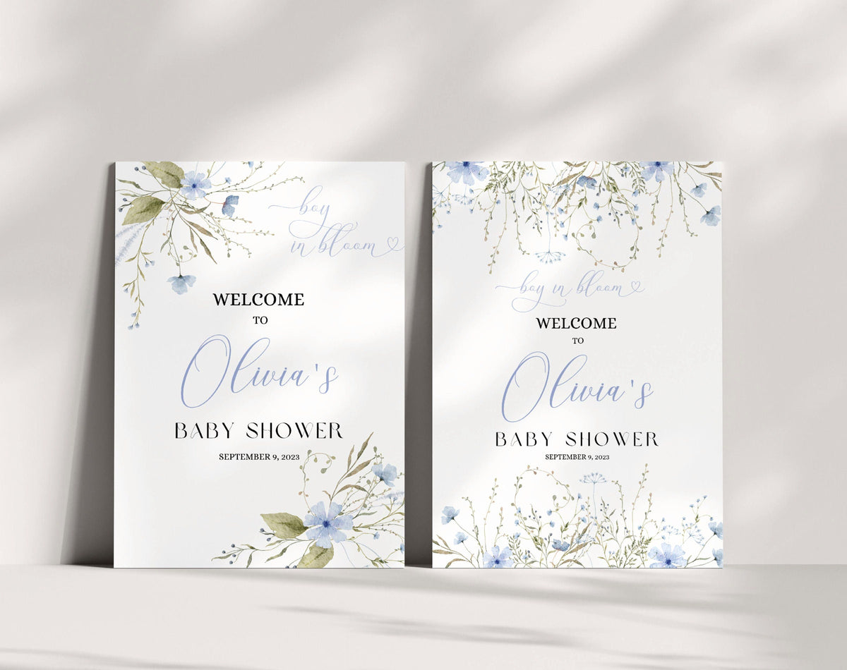 Editable Canva Baby in Bloom welcome sign template to print