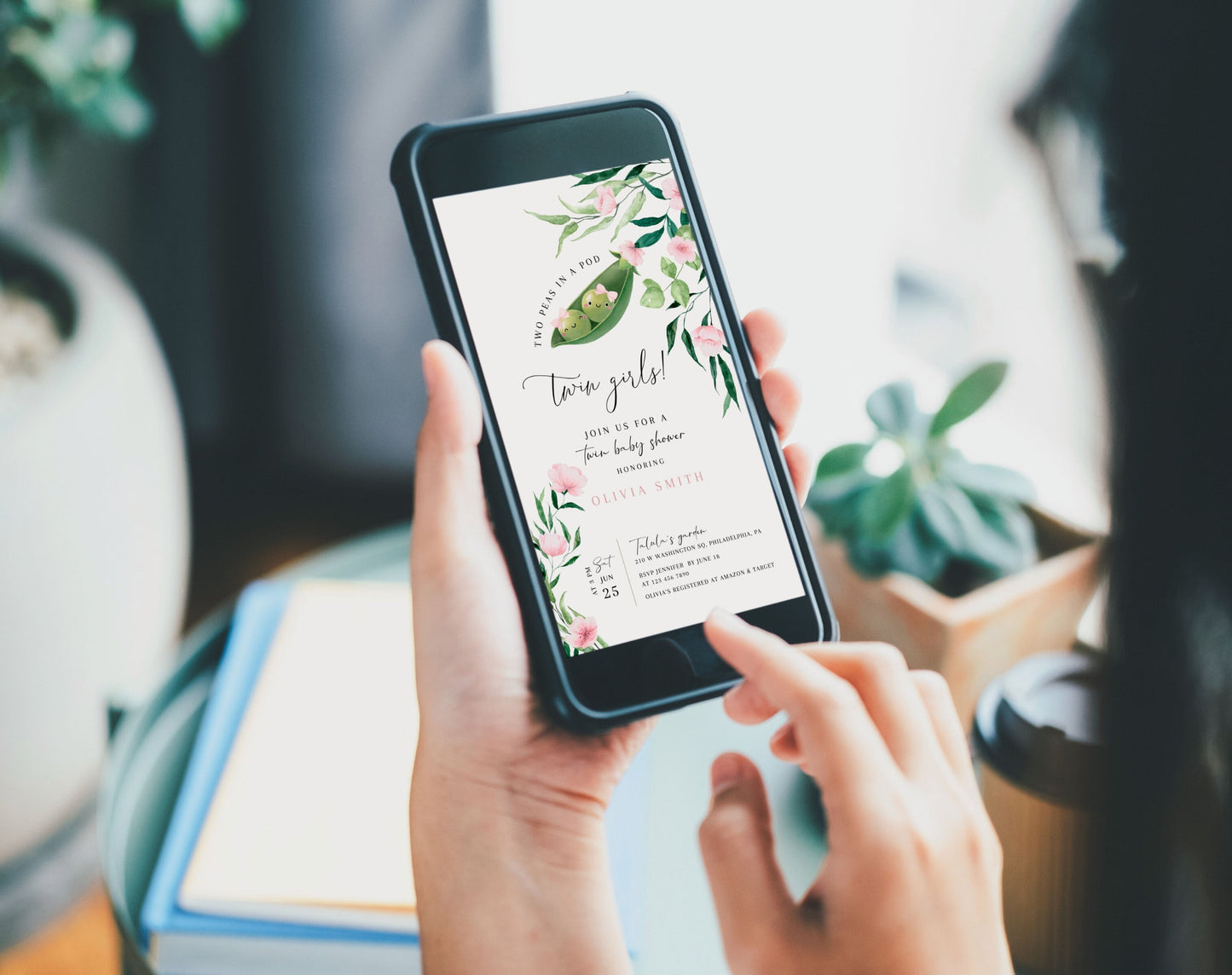 Editable Canva baby shower invite to print or send digitally