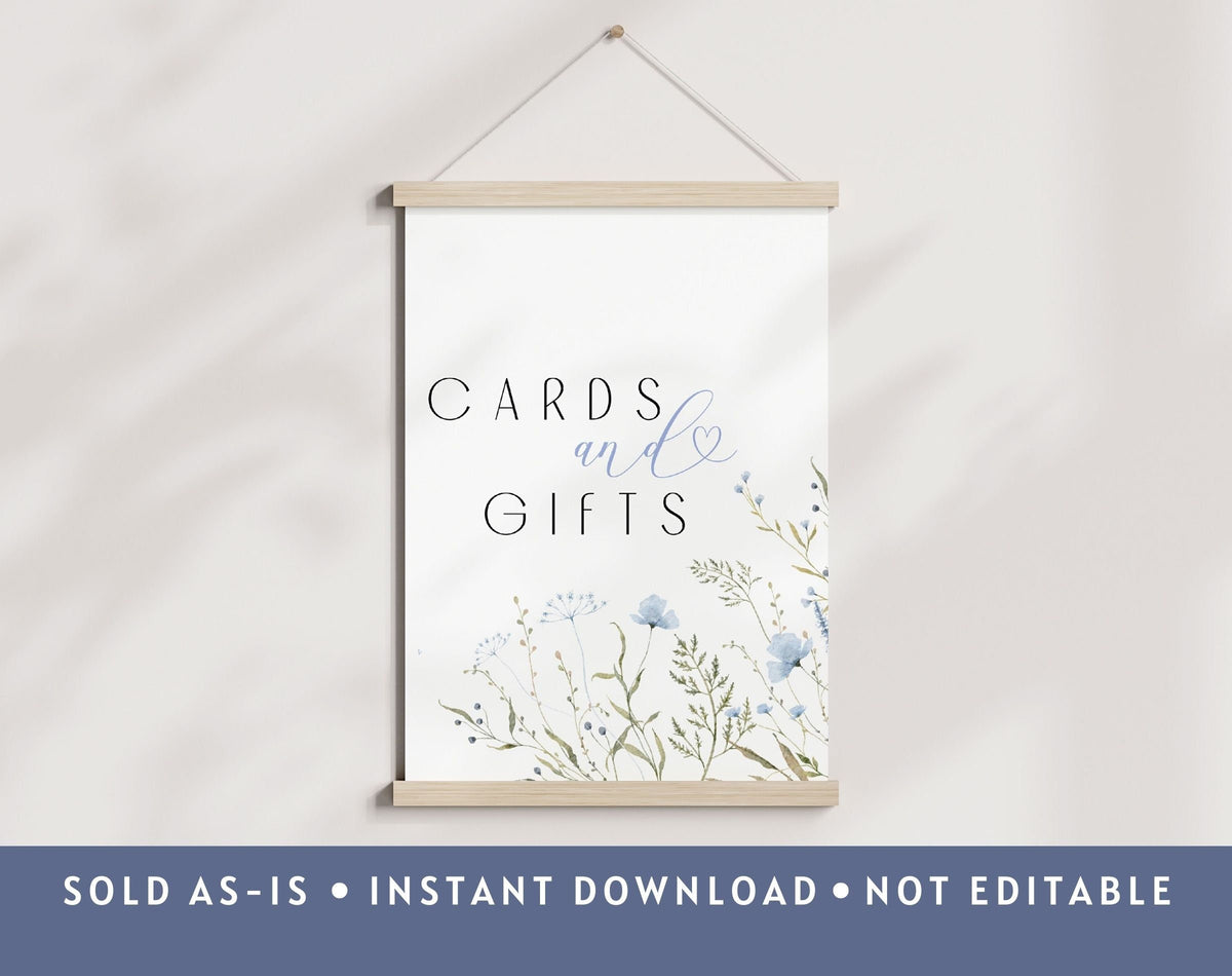 Baby Boy in Bloom blue wildflower cards and gifts sign