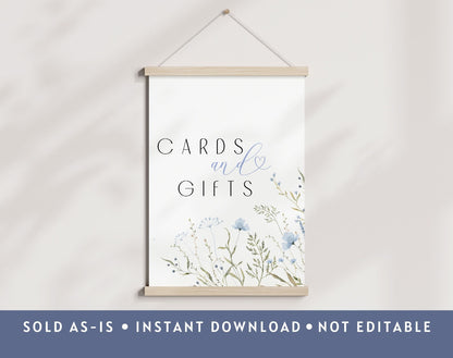 Baby Boy in Bloom blue wildflower cards and gifts sign