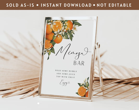 Main Squeeze baby shower mimosa bar sign