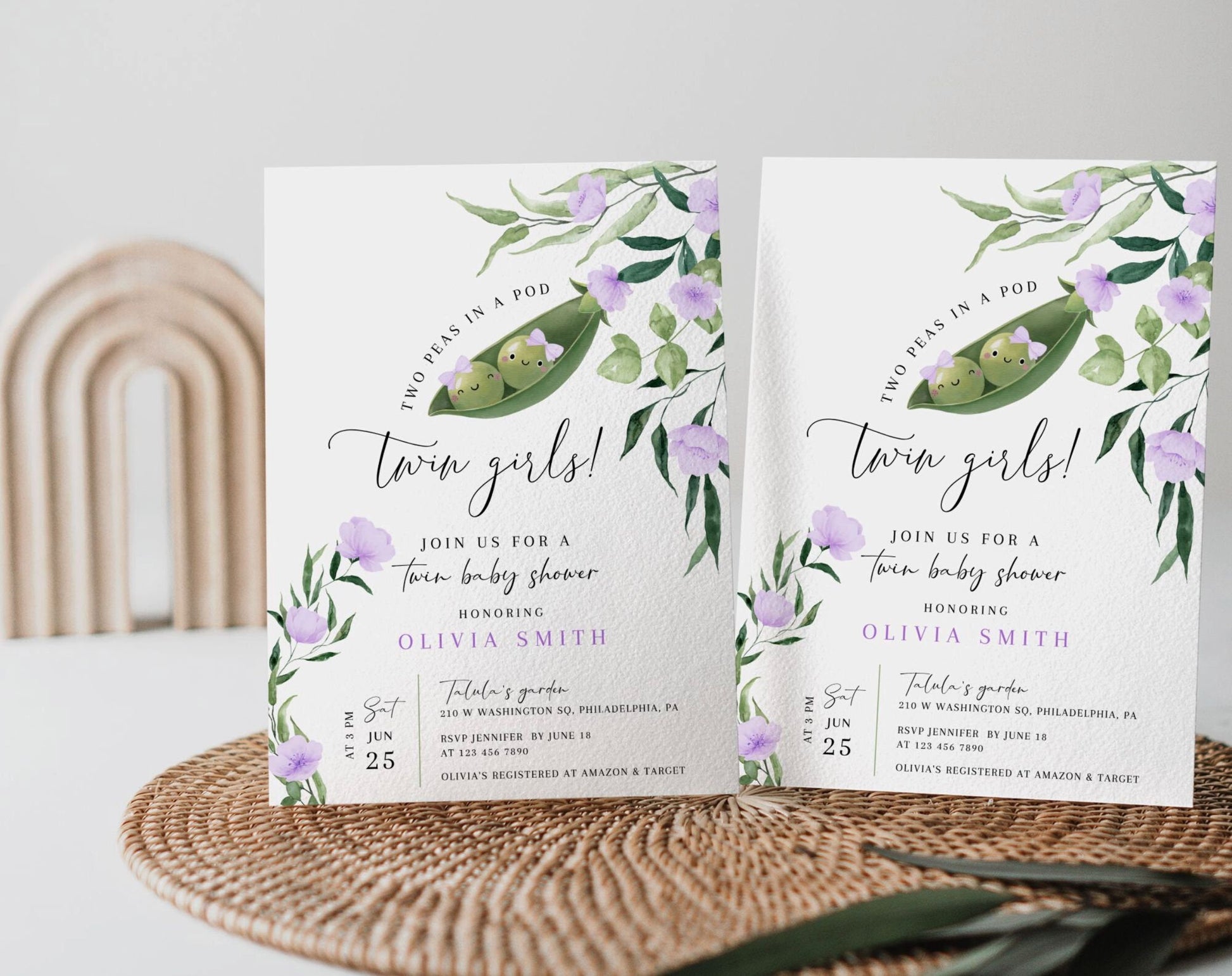 Editable Canva baby shower invite to print or send digitally