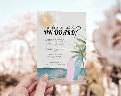 Invitation - Gender Reveal, editable Canva template