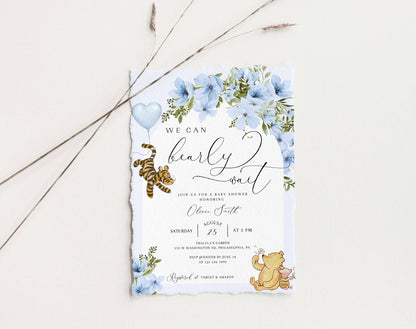 We Can Bearly Wait Baby Shower Invitation for baby shower guests and party details