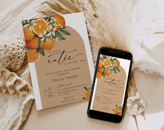 Main Squeeze Baby Shower Invitation for baby shower guests and party details