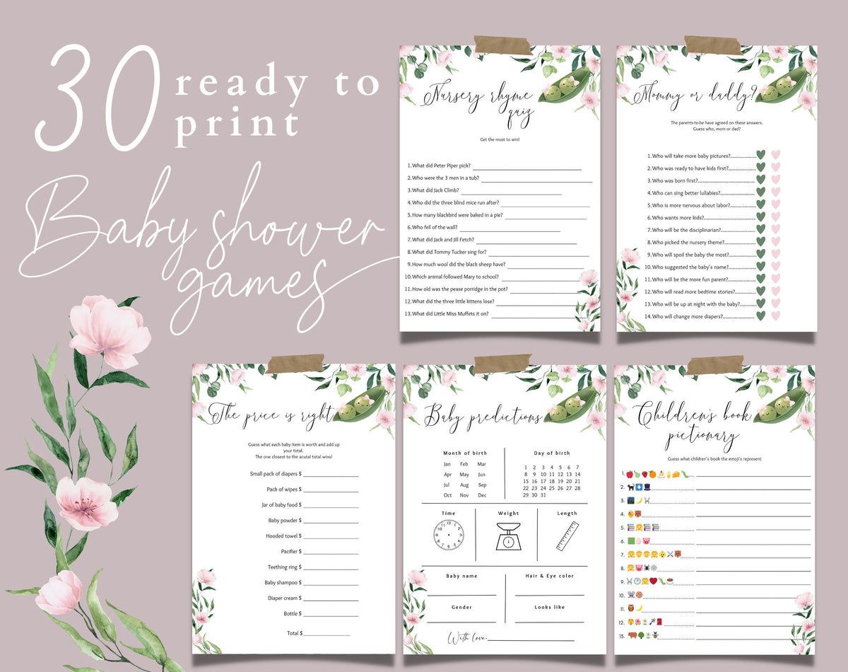 Baby Shower decorations bundle with invitations games signs favors and party supplies