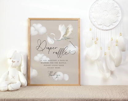 Editable Canva diaper raffle ticket to print or send digitally