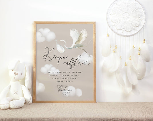 Editable Canva diaper raffle ticket to print or send digitally