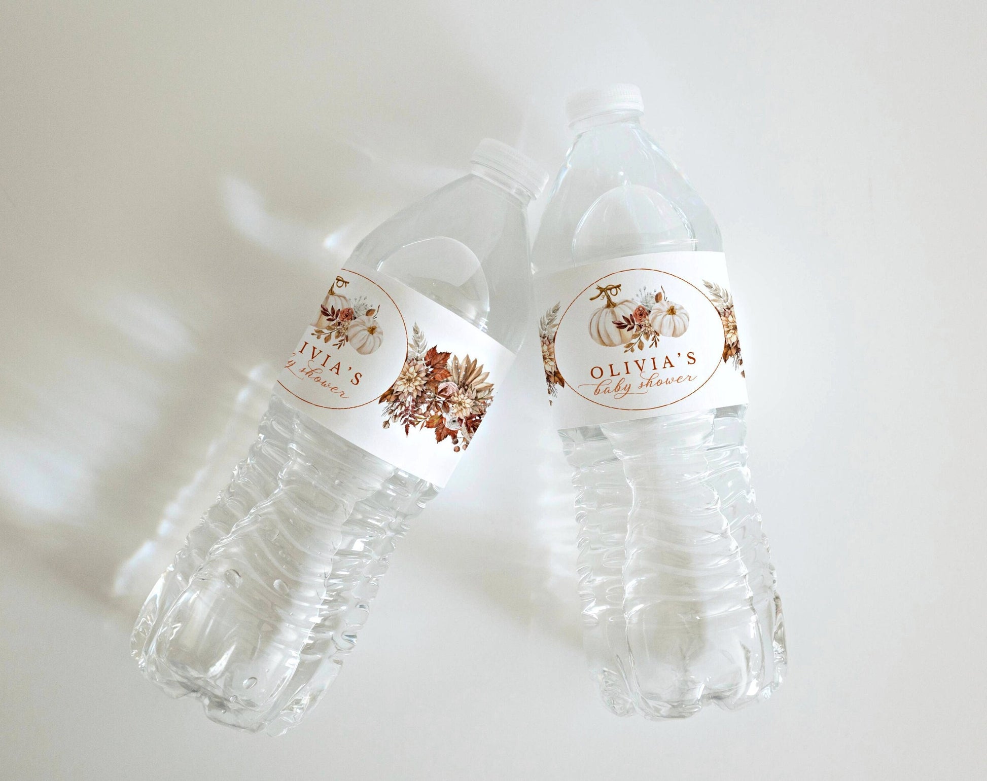 Little Pumpkin baby shower water bottle label