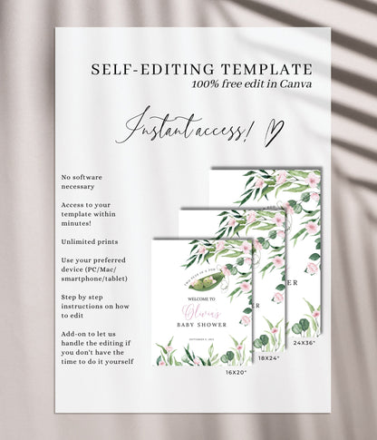 Editable Canva welcome sign template for easy printing