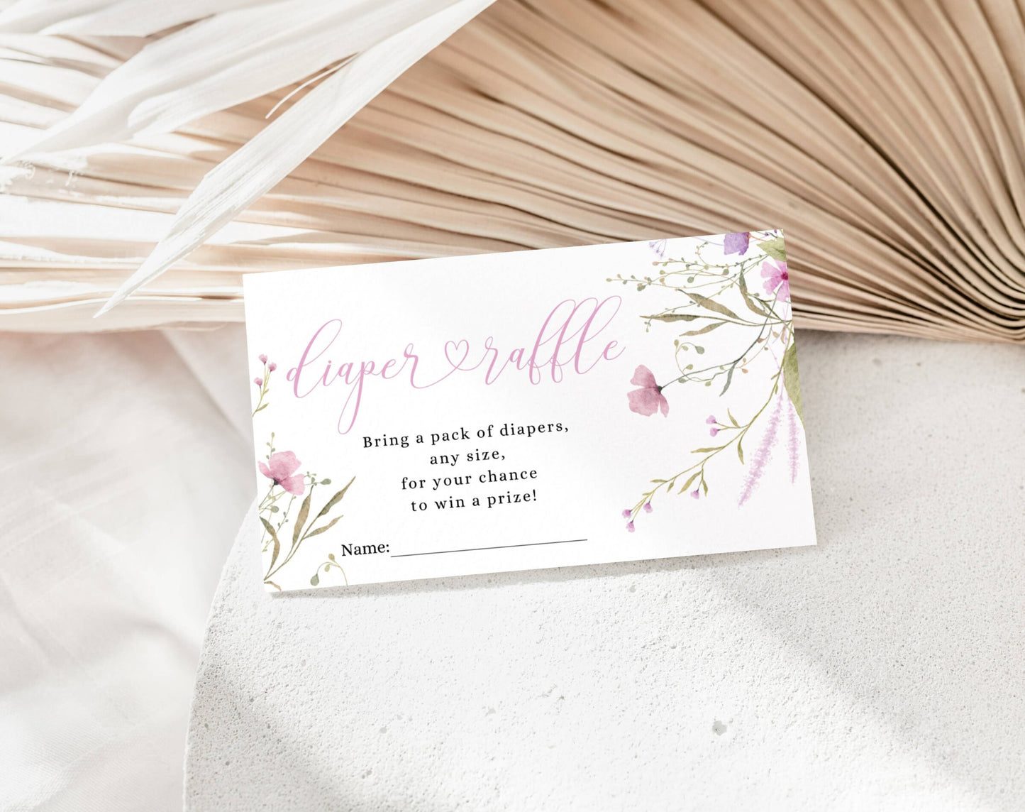 Pink Baby Girl in Bloom invitation with mobile evite and insert cards