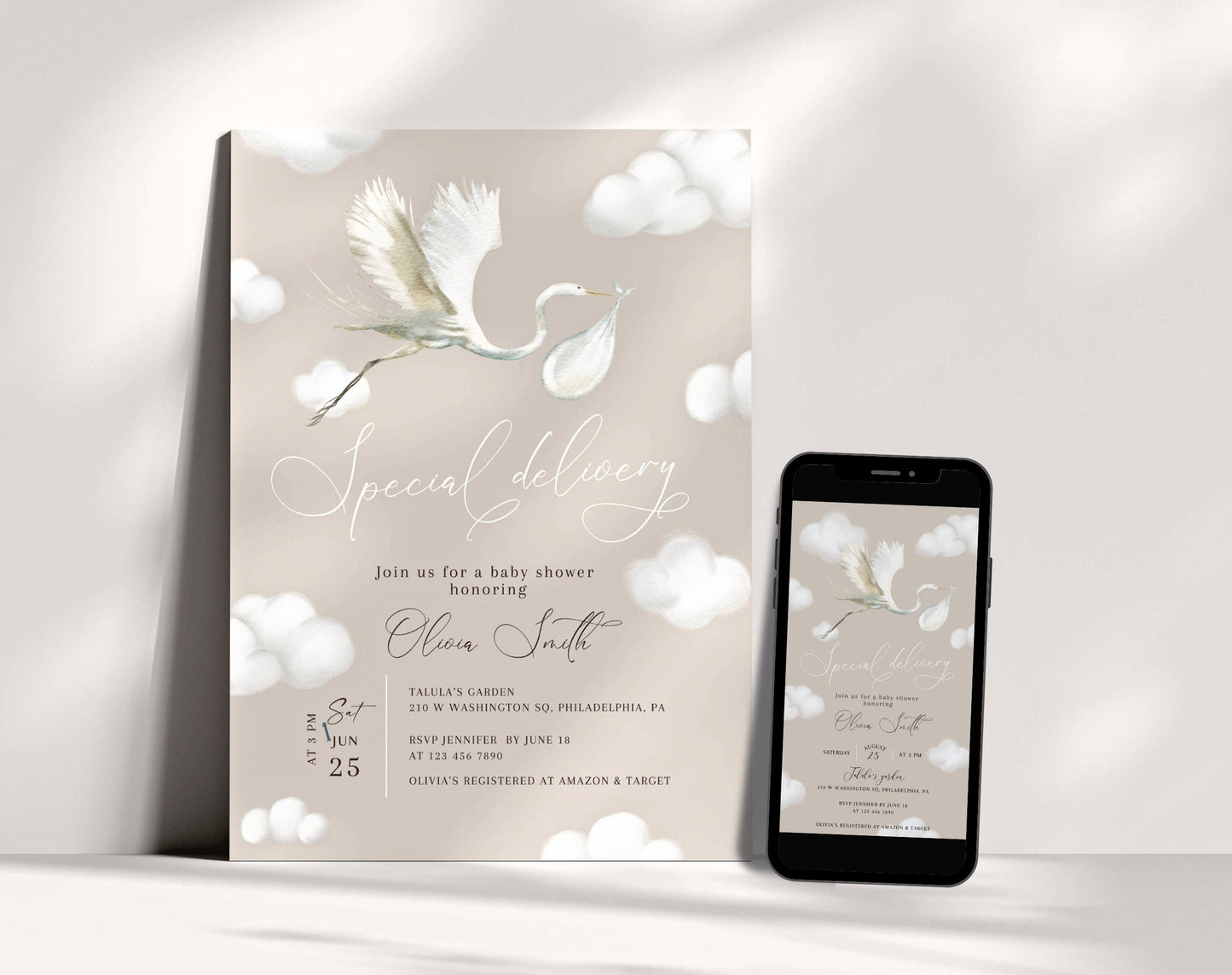 Gender Reveal Invitation for gender reveal guests and party details