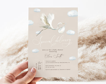 Editable Canva books for baby card to print or send digitally