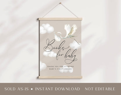 Baby Shower books for baby set with books for baby card and gift table sign