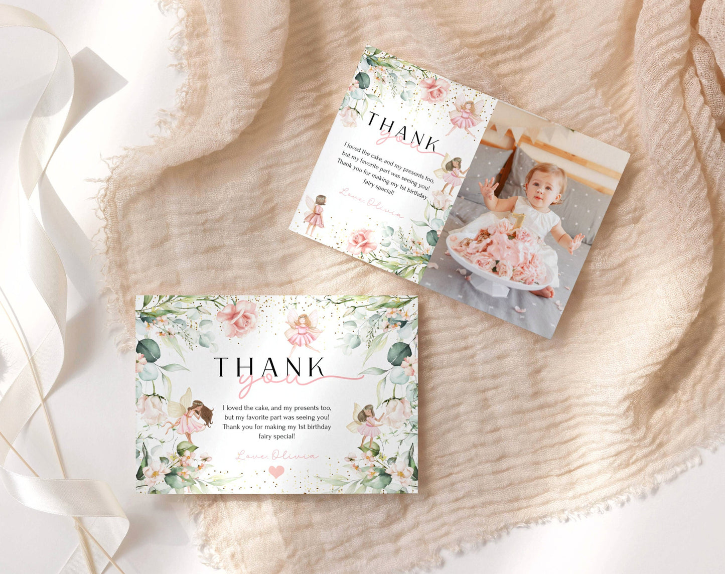 Editable Canva thank you card to print or send digitally