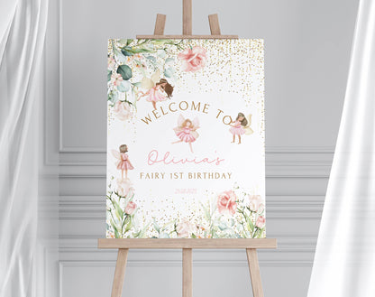1st Birthday welcome sign for entrance table backdrop and party decor