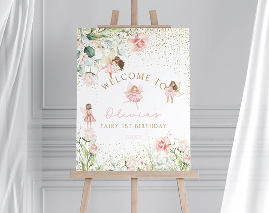 1st Birthday welcome sign for entrance table backdrop and party decor