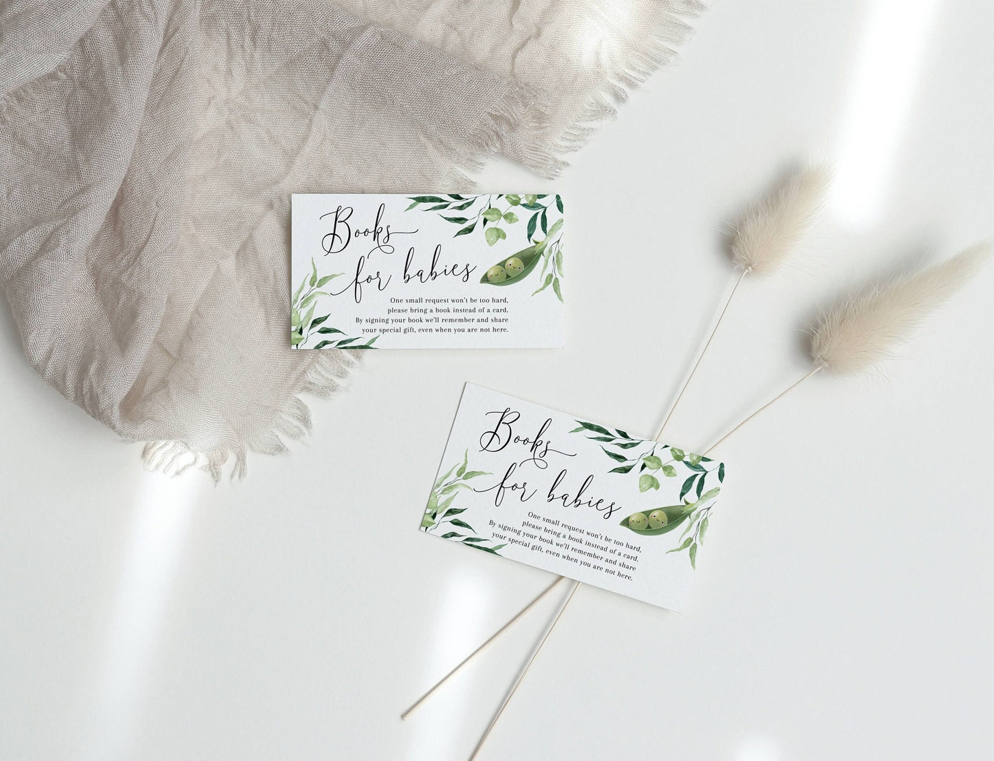 Two Peas Books for Baby Sign & Card Set, editable Canva template
