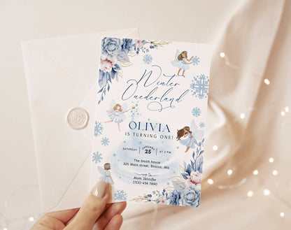 Fairy 1st Birthday Invitation for 1st birthday guests and party details