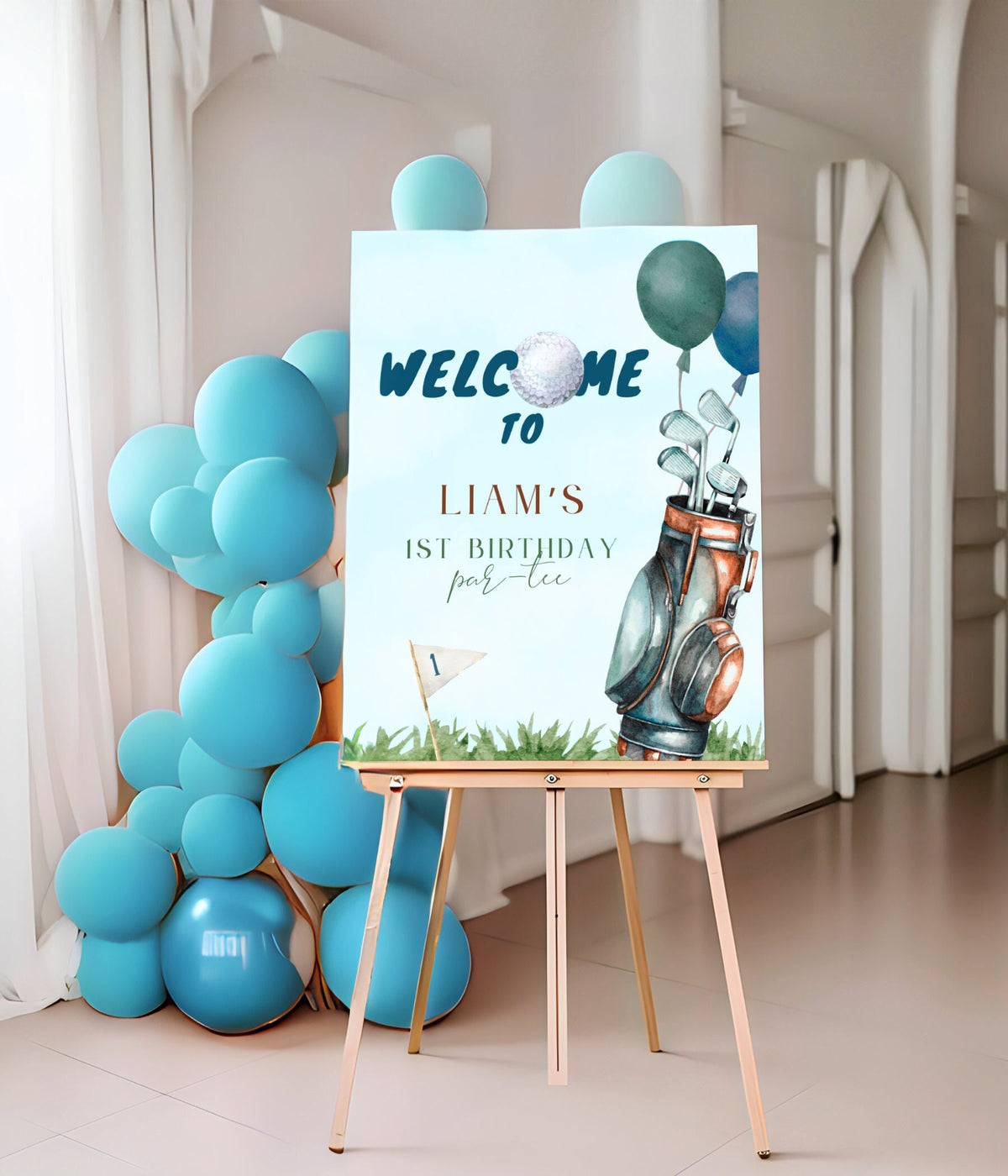 1st Birthday welcome sign for entrance table backdrop and party decor