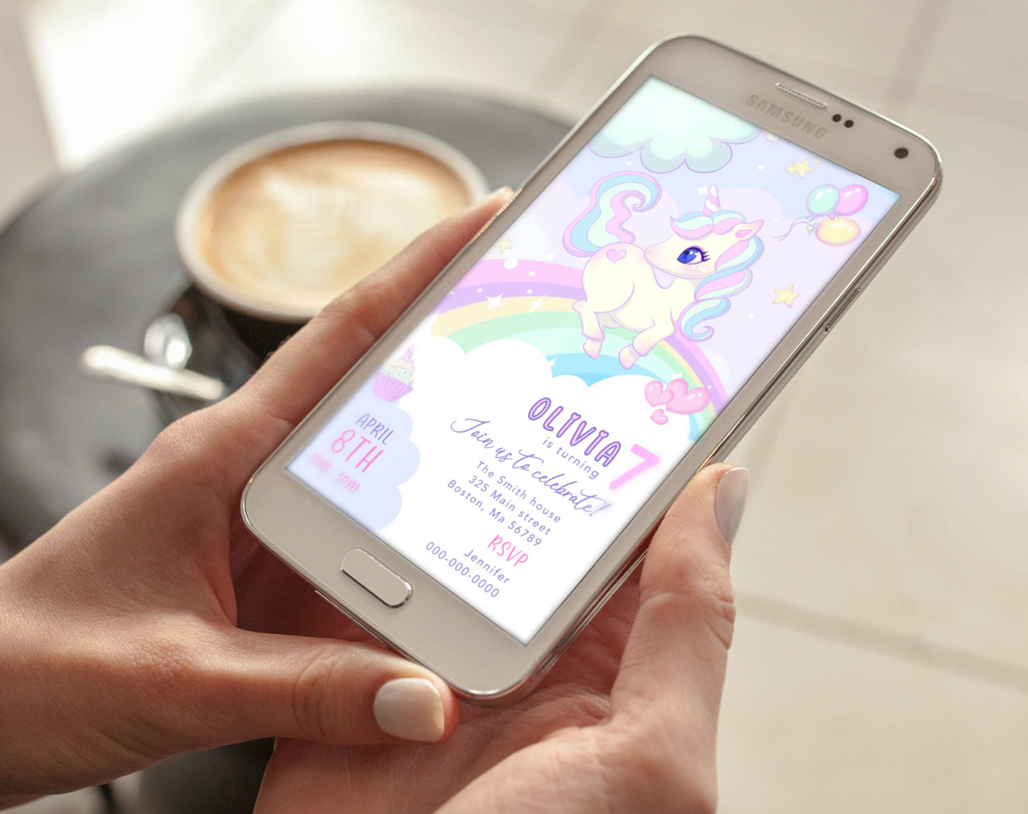 Editable Canva 1st birthday invite to print or send digitally