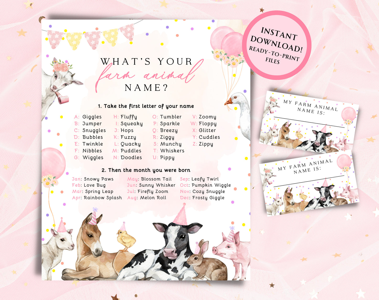 Farm Birthday Party Game for birthday party decor and supplies