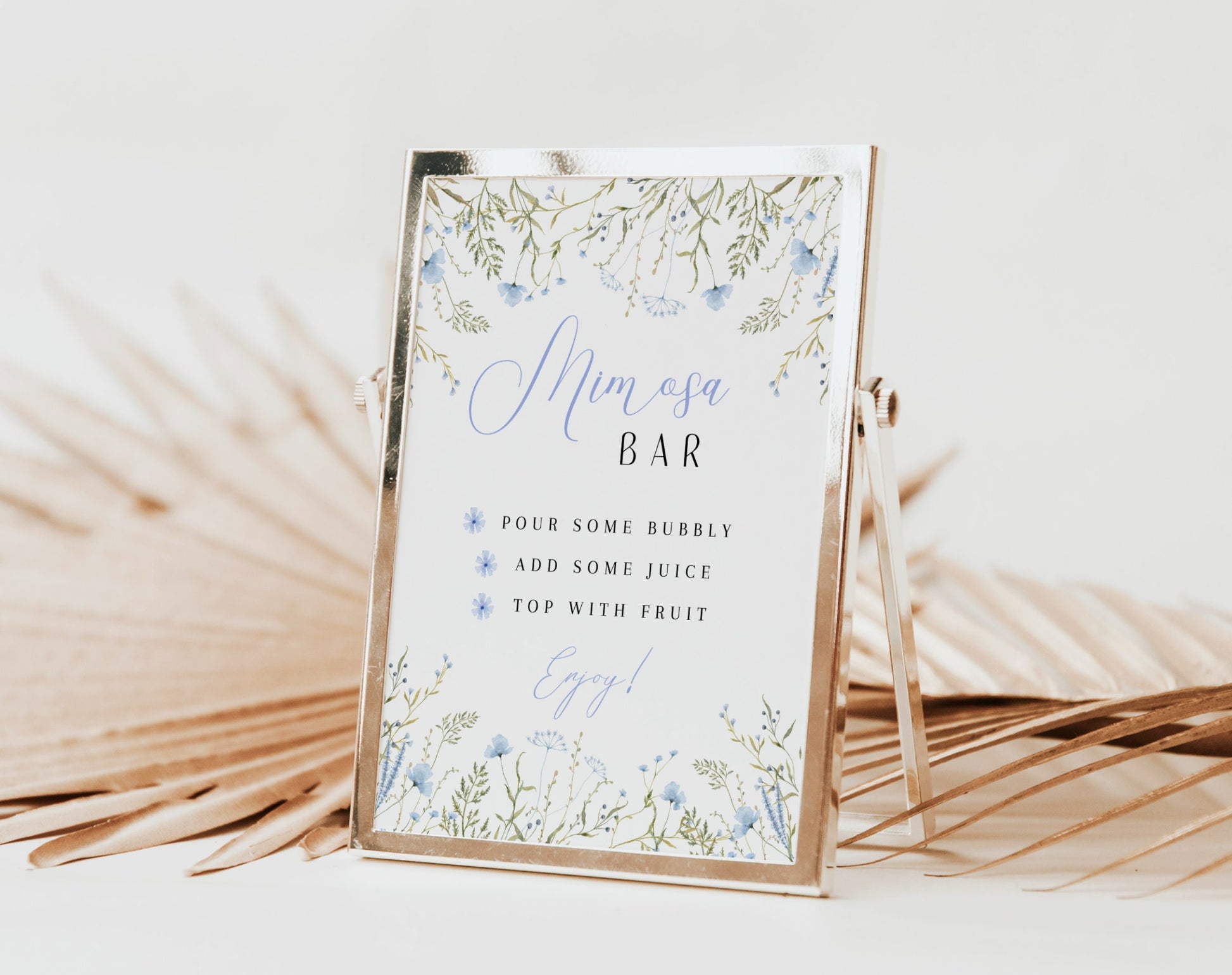 Editable Canva mimosa bar sign to download and print