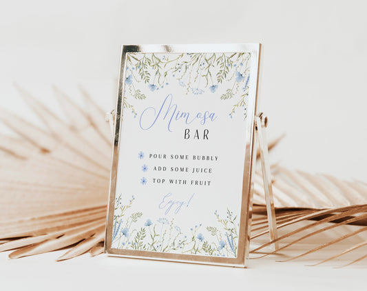 Editable Canva mimosa bar sign to download and print