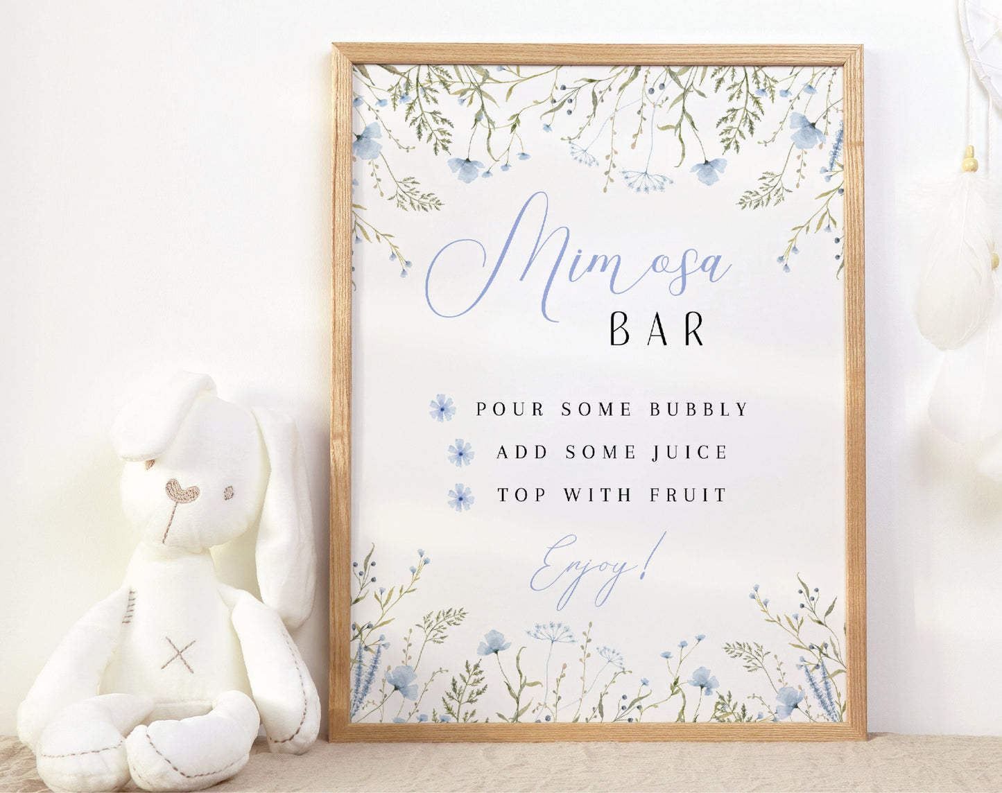 Baby Shower Mimosa Bar Sign - Baby in Bloom for baby shower party decor and supplies