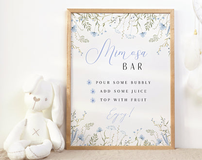 Baby Shower Mimosa Bar Sign - Baby in Bloom for baby shower party decor and supplies