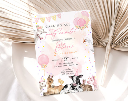 Farm Birthday Invitation for birthday guests and party details
