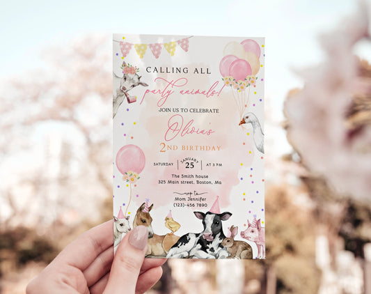1st birthday, pink and boho birthday invite for a personalized celebration