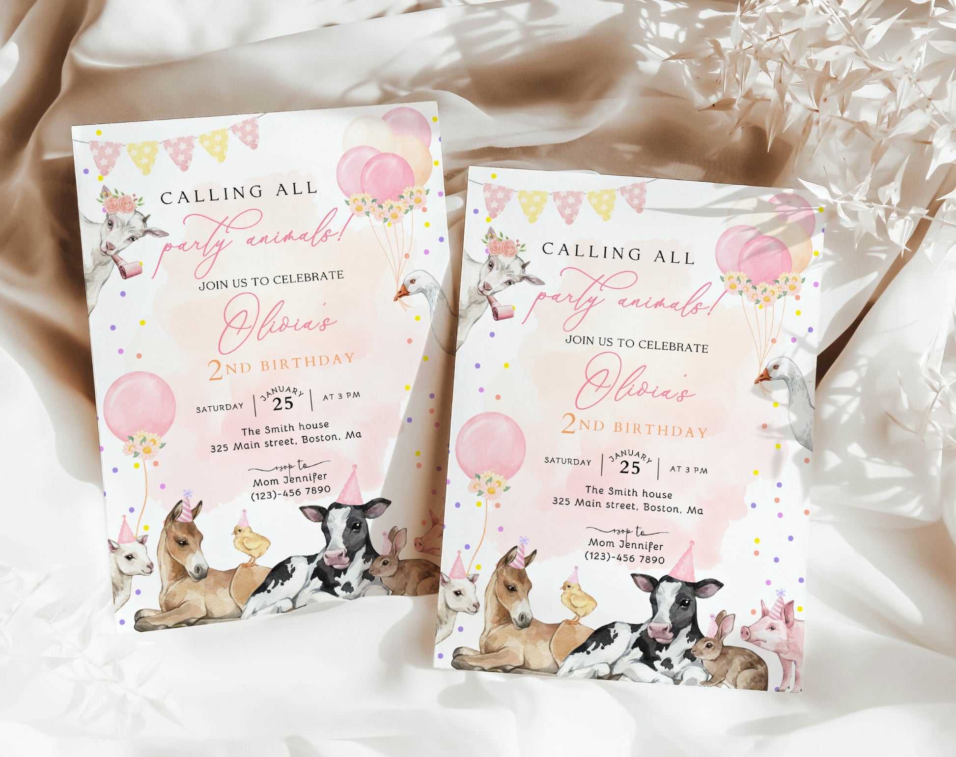 Editable Canva birthday invite to print or send digitally