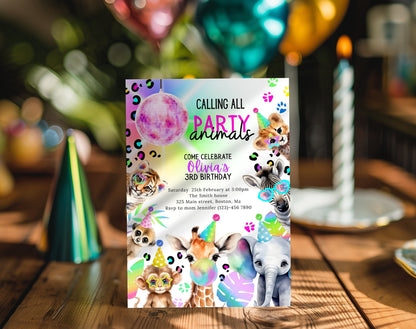 Safari Birthday Invitation for birthday guests and party details