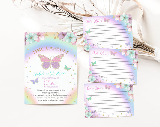 floral, pink and pink butterfly printable sign template for a personalized birthday