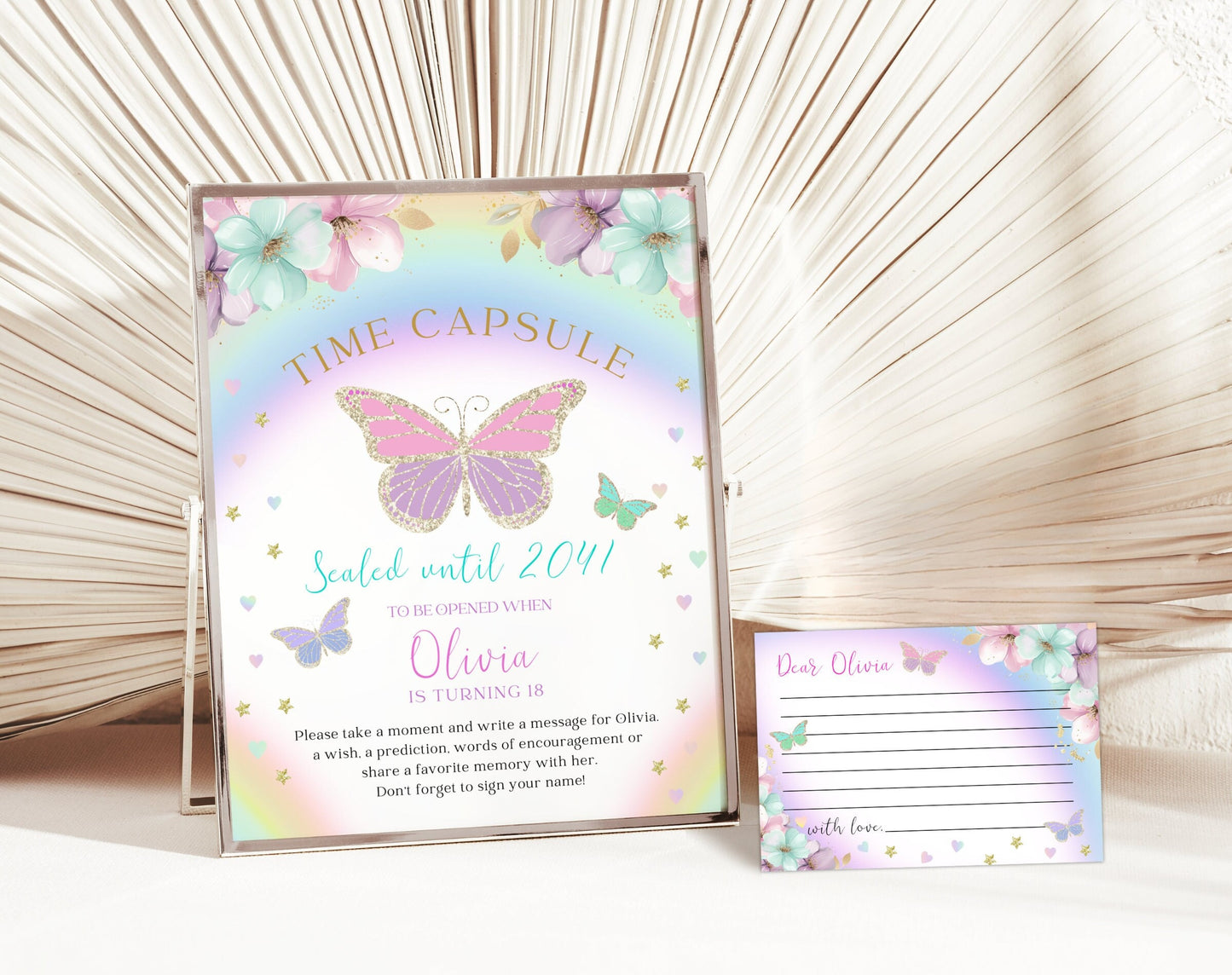 Butterfly Birthday Printable Sign for birthday party decor and supplies