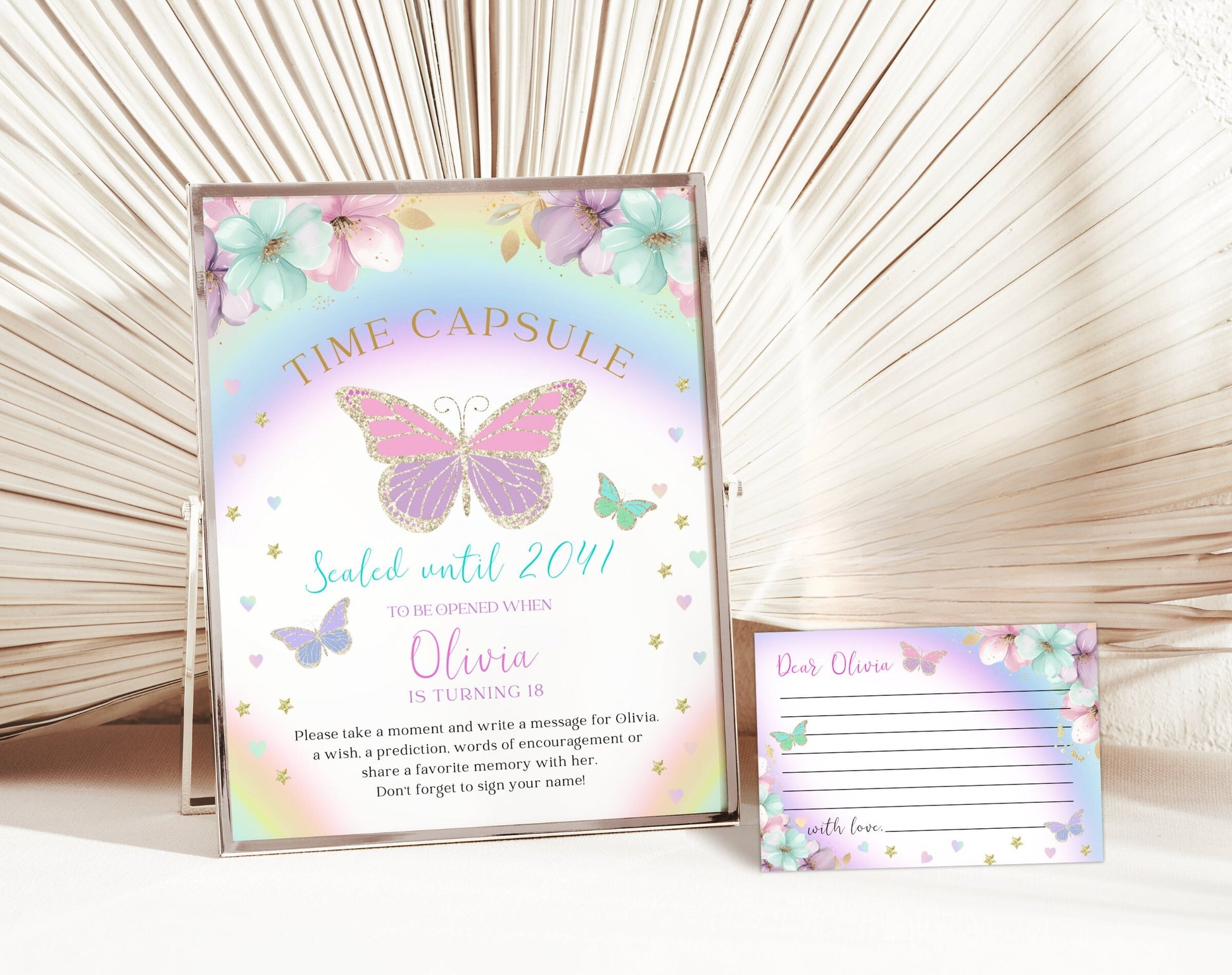 Butterfly Birthday Printable Sign for birthday party decor and supplies