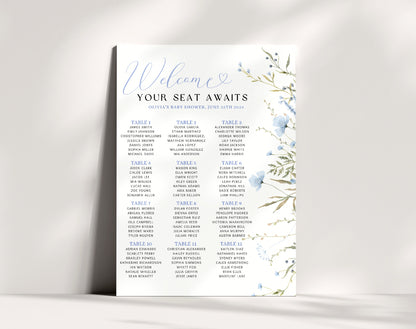 Editable Canva Baby in Bloom welcome sign template to print