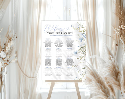 Baby in Bloom welcome sign for baby shower entrance table and backdrop decor